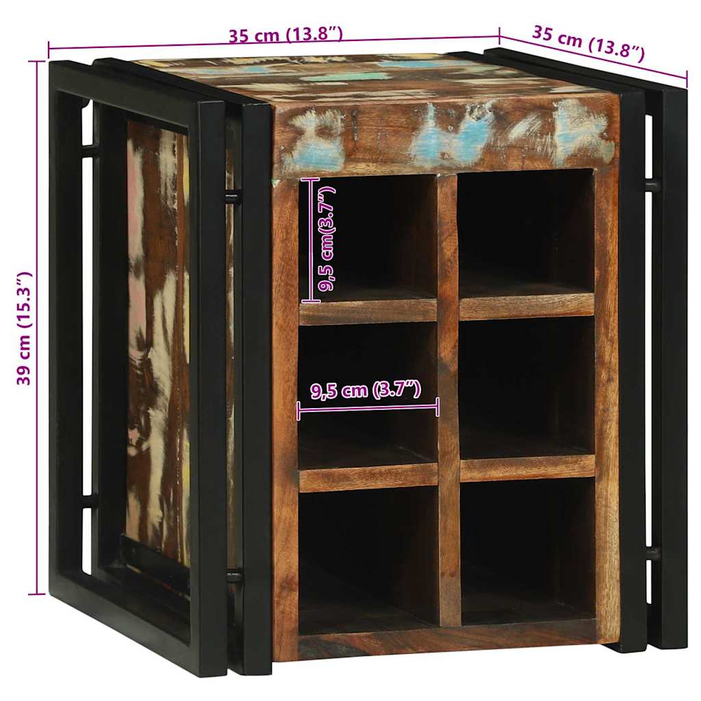 Escorredor de Vinho 34.5 x 35 x 39 cm Madeira recuperada maciça
