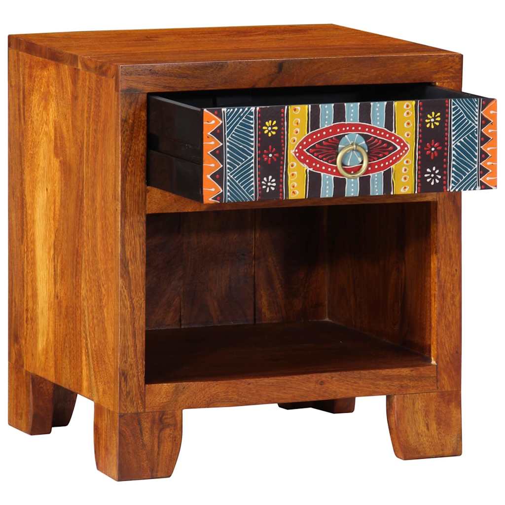 Mesa de cabeceira 40x35x45 cm madeira de acácia maciça