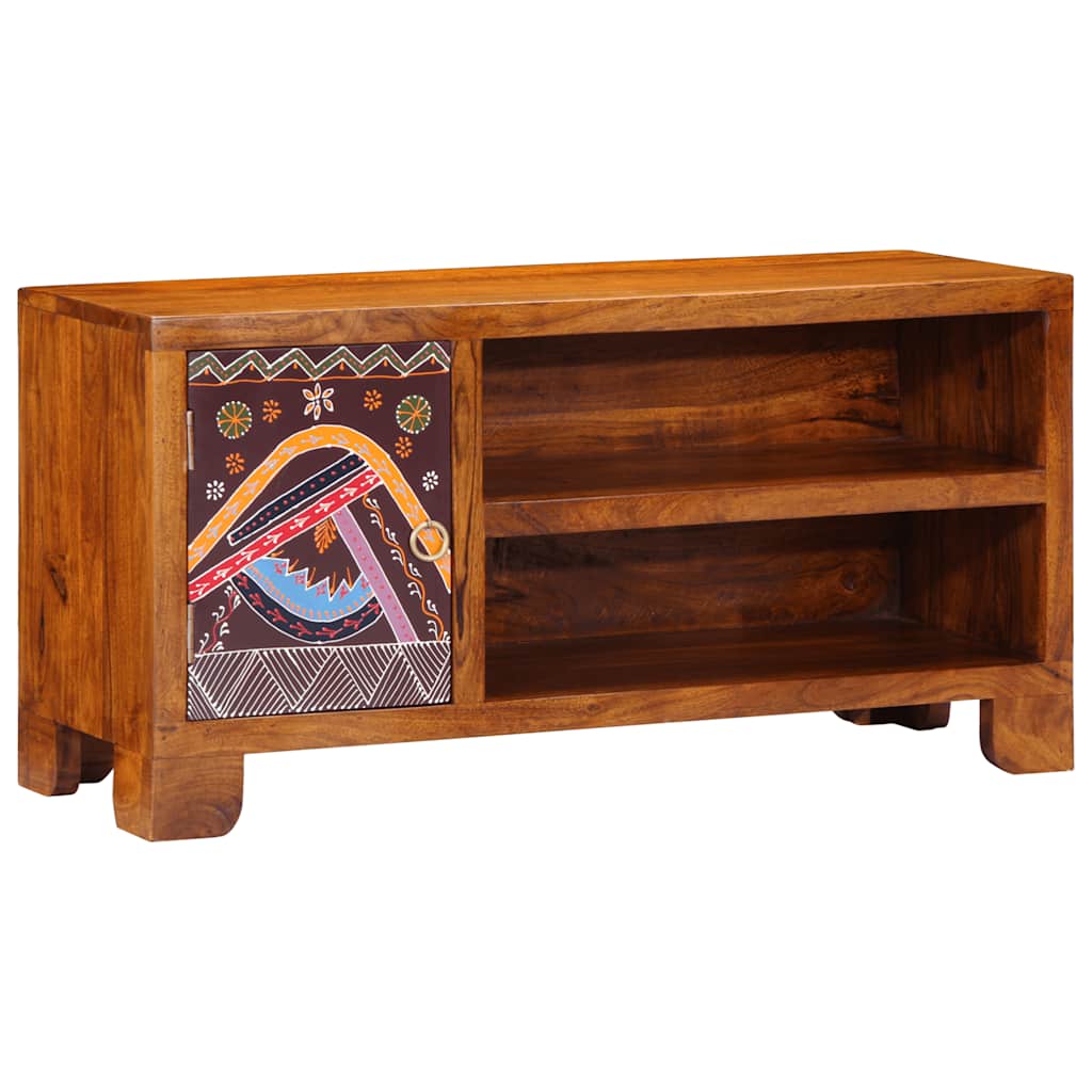 Móvel de TV multicor 90x30x45 cm madeira de acácia maciça