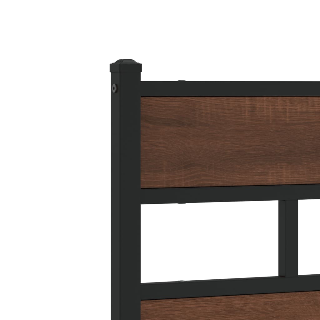 Cabeceira de cama 150cm derivados madeira/aço carvalho castanho