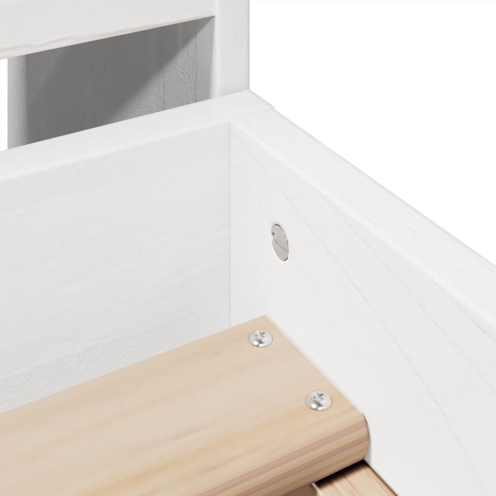 Cama sem colchão 75x190 cm madeira de pinho maciça branco