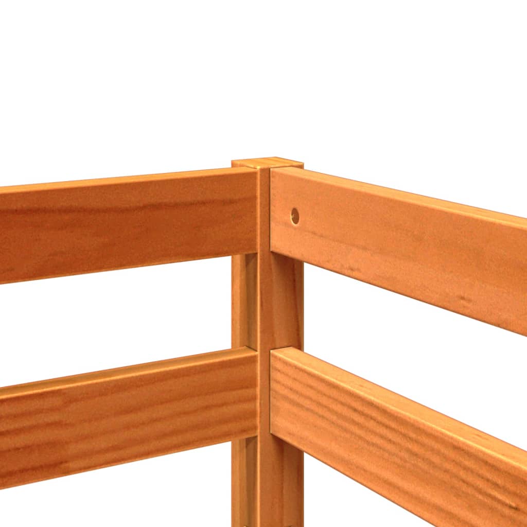 Cama alta para criança com torre 80x200 cm pinho maciço azul