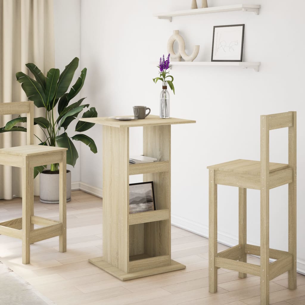 Mesa de bar c/ arrumação 60x60x102 cm derivados madeira branco