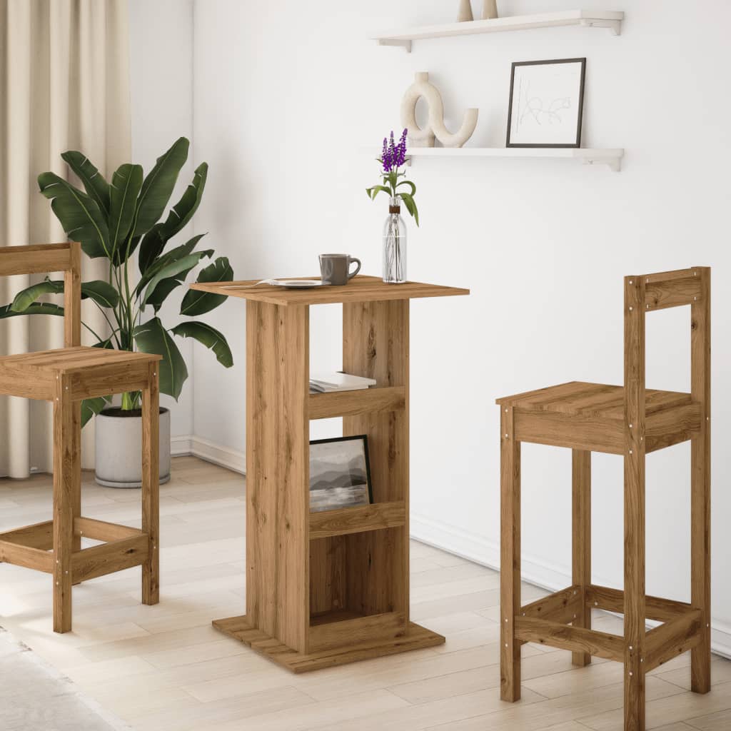 Mesa de bar c/ arrumação 60x60x102 cm derivados madeira branco