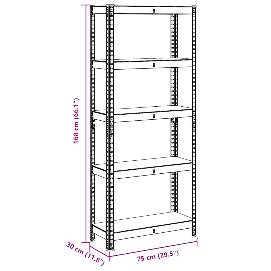 5-Layer Storage Shelf Blue Steel&Madeira de engenharia