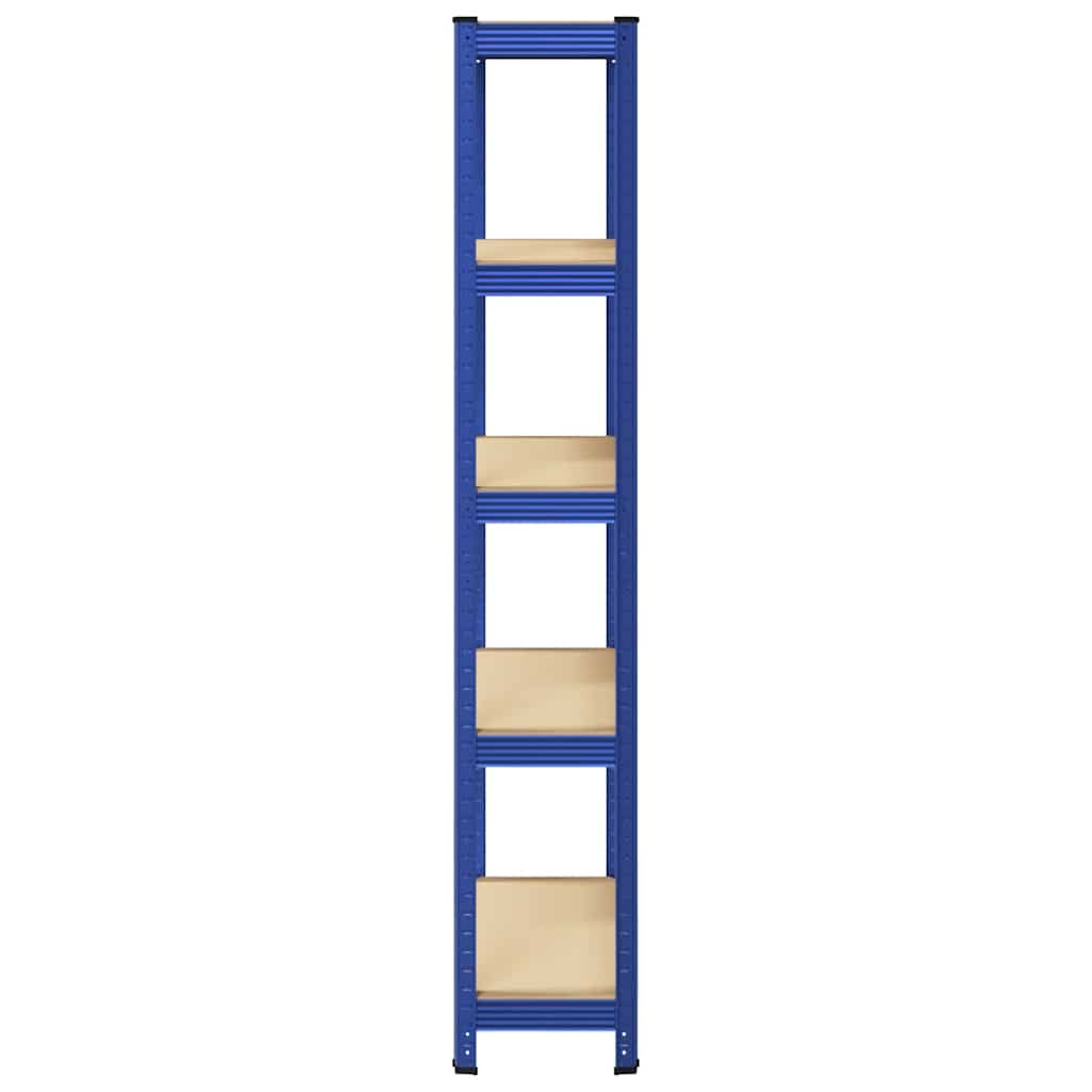 5-Layer Storage Shelf Blue Steel&Madeira de engenharia