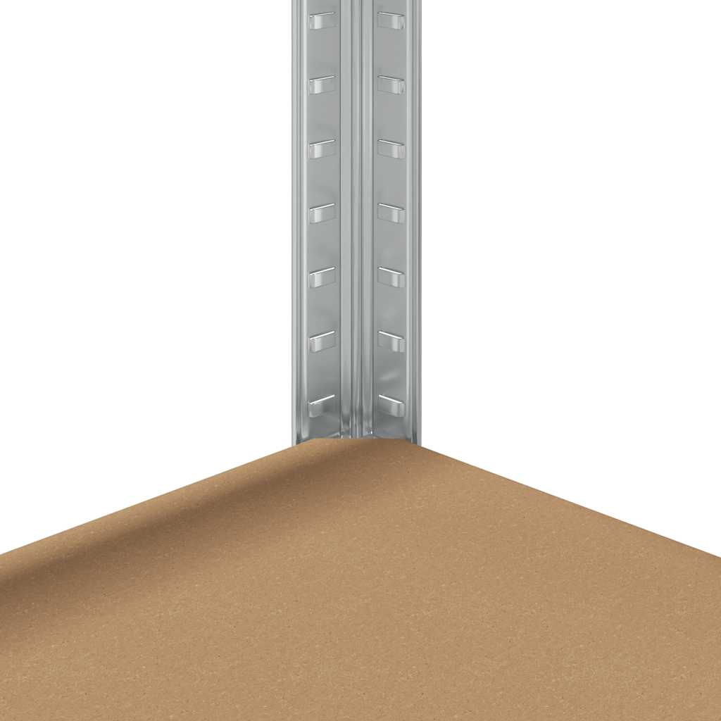 Estante com 5 prateleiras derivados de madeira e aço prateado