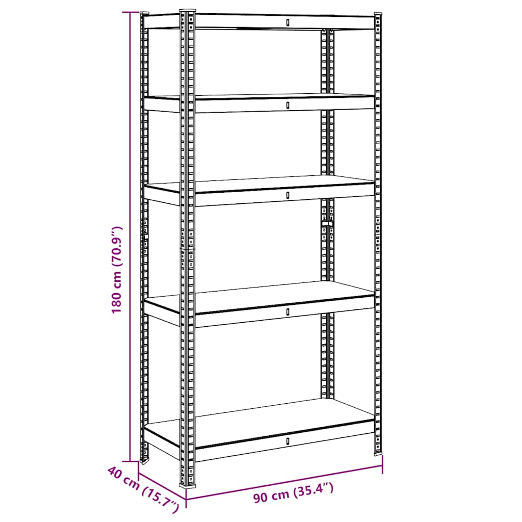 5-Layer Storage Shelf Blue Steel&Madeira de engenharia