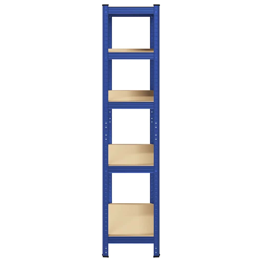 5-Layer Storage Shelf Blue Steel&Madeira de engenharia