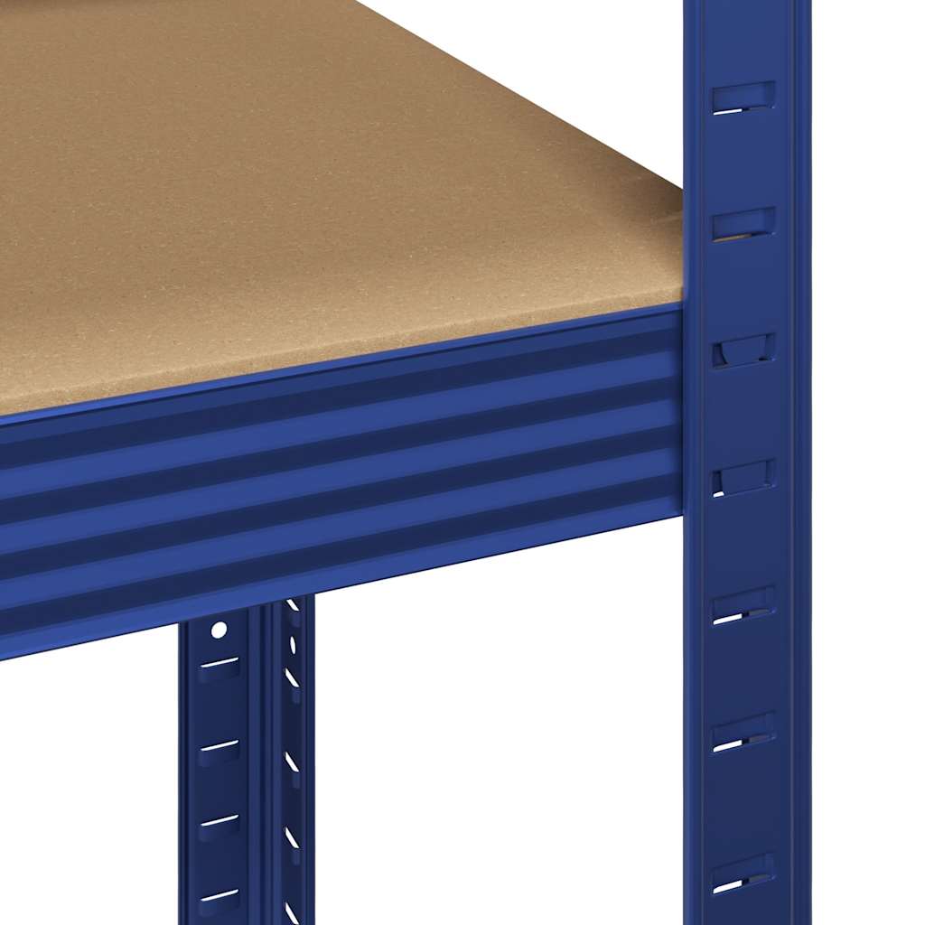 5-Layer Storage Shelf Blue Steel&Madeira de engenharia