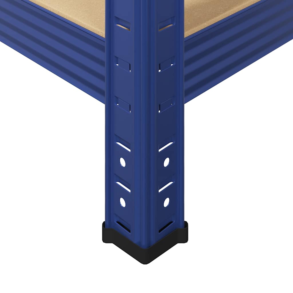 5-Layer Storage Shelf Blue Steel&Madeira de engenharia