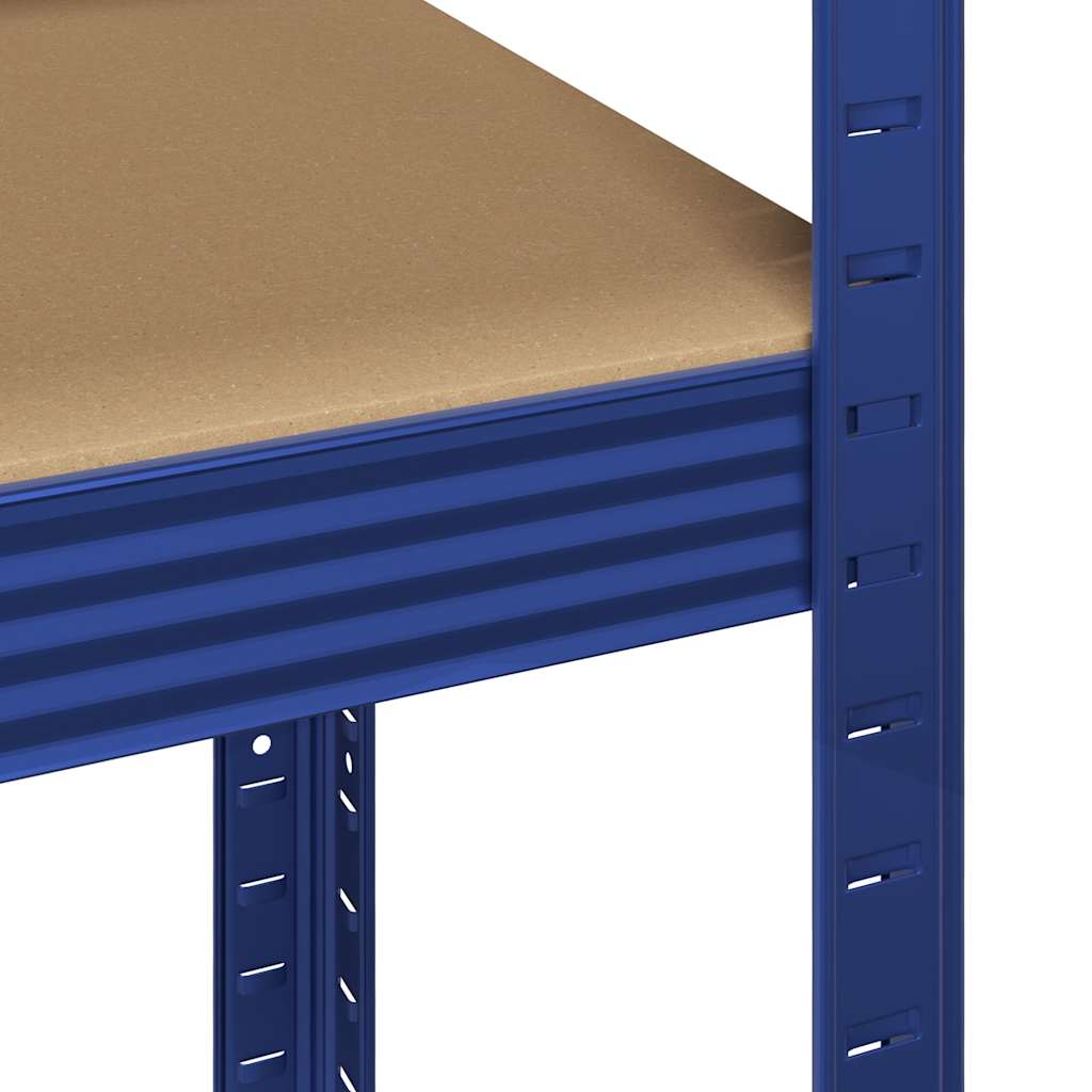 5-Layer Storage Shelf Blue Steel&Madeira de engenharia