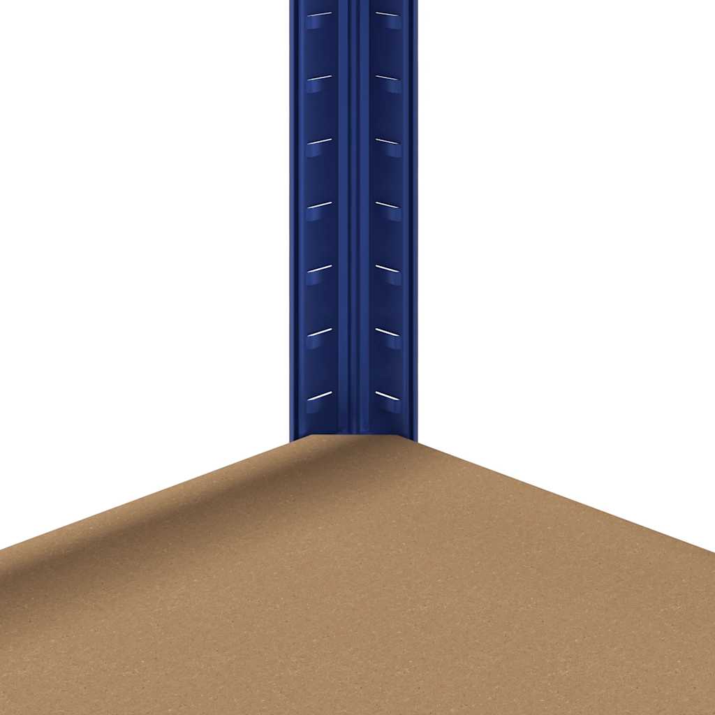 5-Layer Storage Shelf Blue Steel&Madeira de engenharia