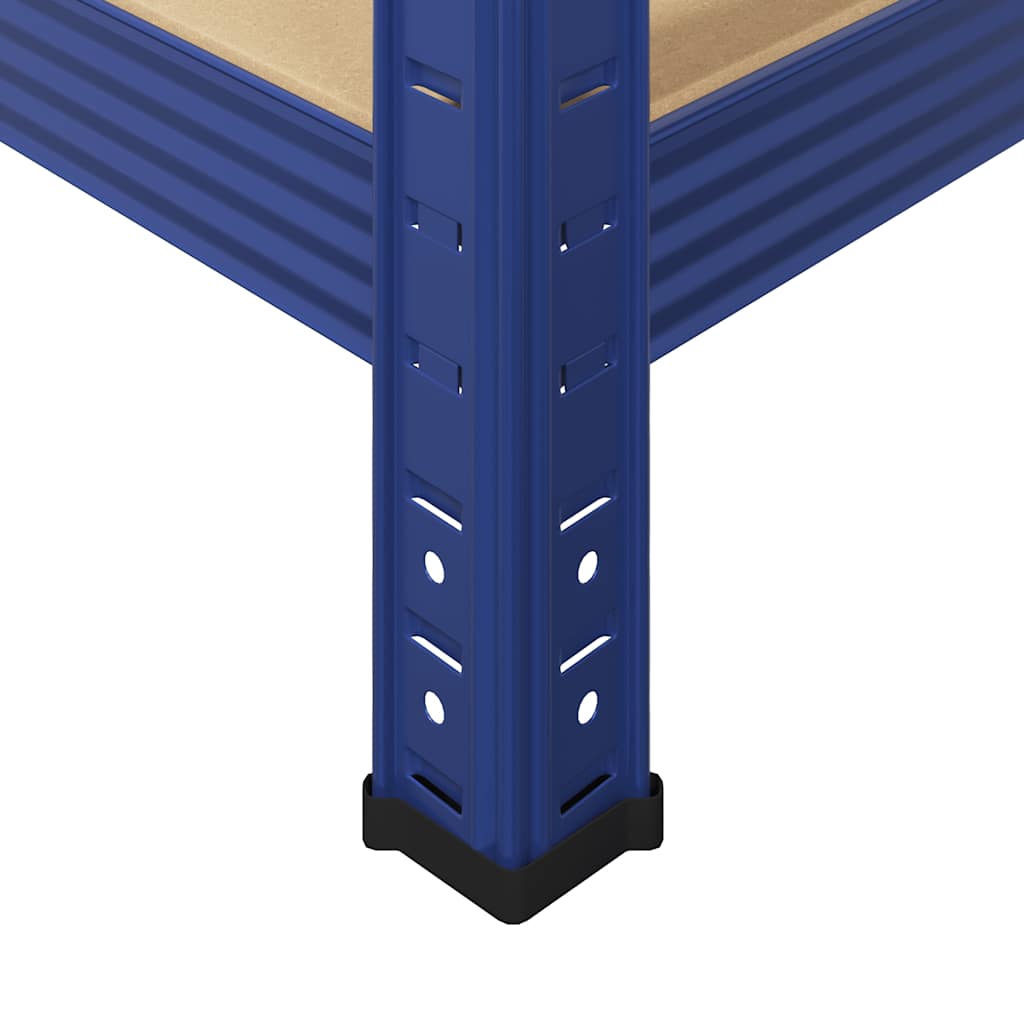 5-Layer Storage Shelf Blue Steel&Madeira de engenharia