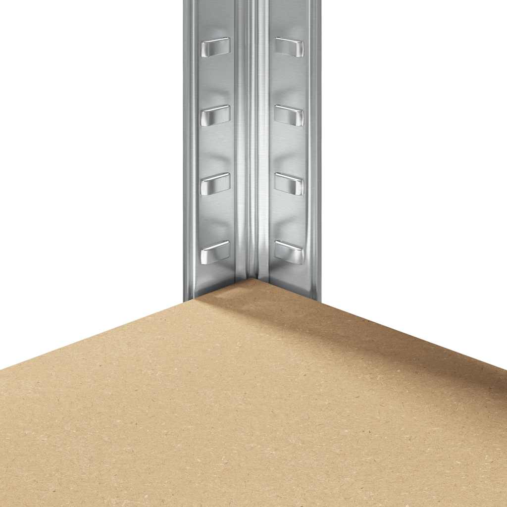 Estante canto 5 prateleiras derivados de madeira/aço prateado