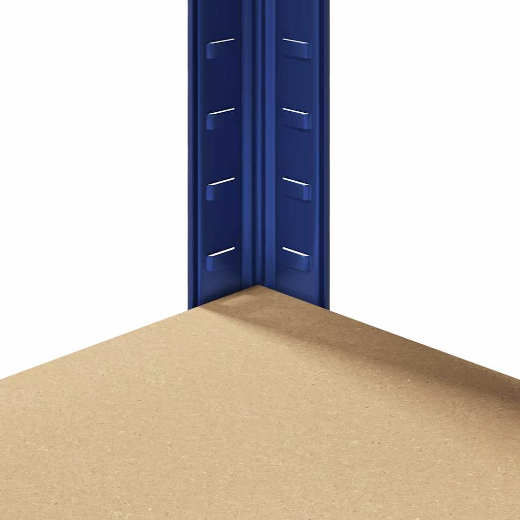 Estante de canto 5 prateleiras derivados de madeira e aço azul