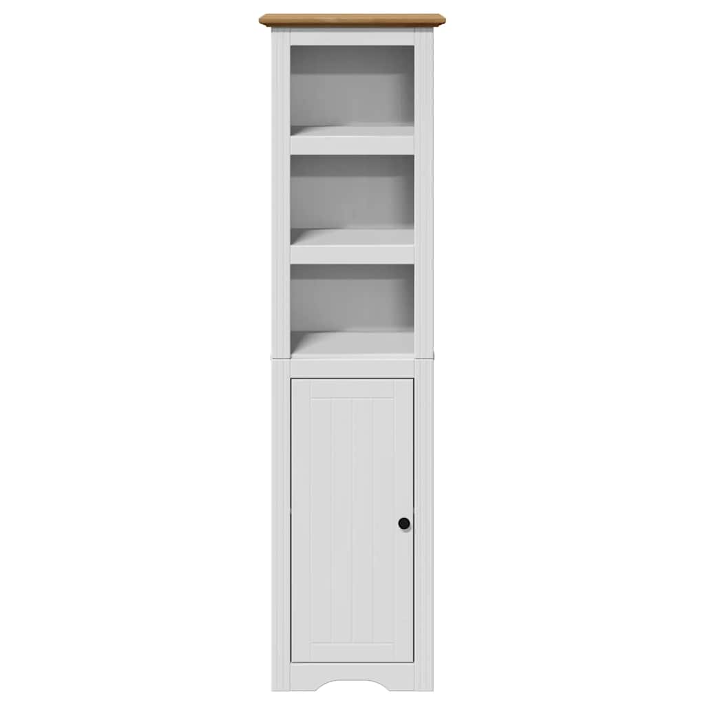 Armário de casa de banho BODO 44x30x160 cm branco e castanho