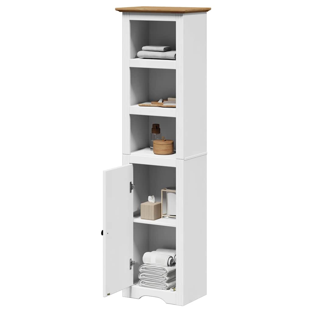Armário de casa de banho BODO 44x30x160 cm branco e castanho