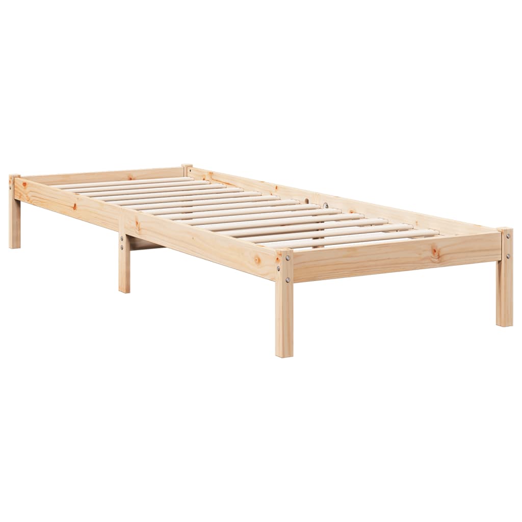 Cama extra longa sem colchão 160x220 cm pinho maciço branco