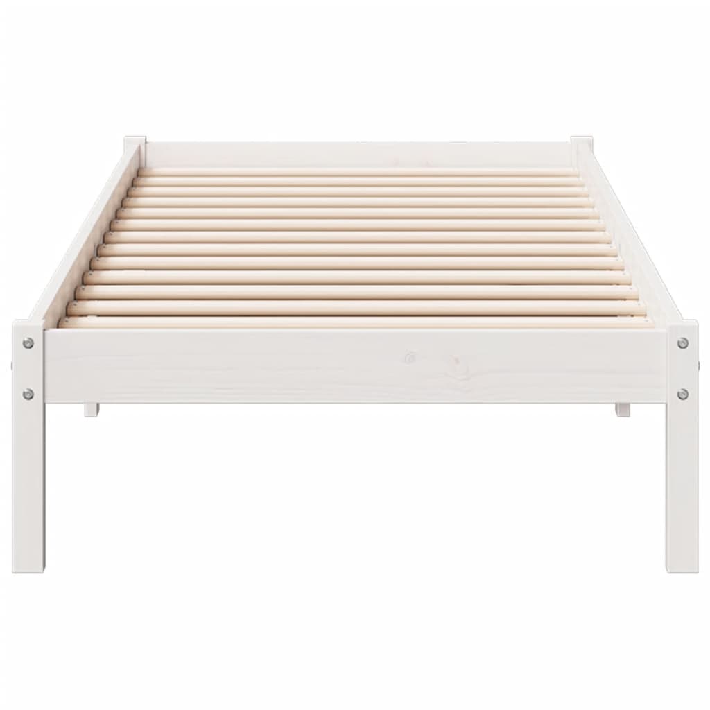 Cama extra longa sem colchão 160x220 cm pinho maciço branco