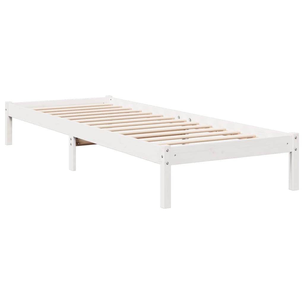 Cama extra longa sem colchão 160x220 cm pinho maciço branco