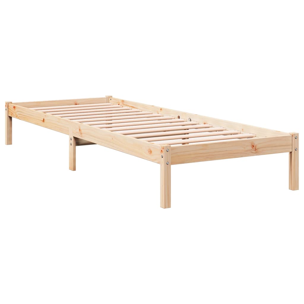 Cama extra longa sem colchão 160x220 cm pinho maciço branco