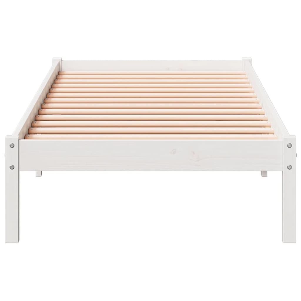 Cama extra longa sem colchão 160x220 cm pinho maciço branco