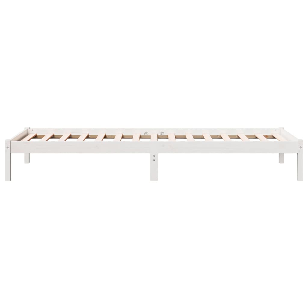 Cama extra longa sem colchão 160x220 cm pinho maciço branco