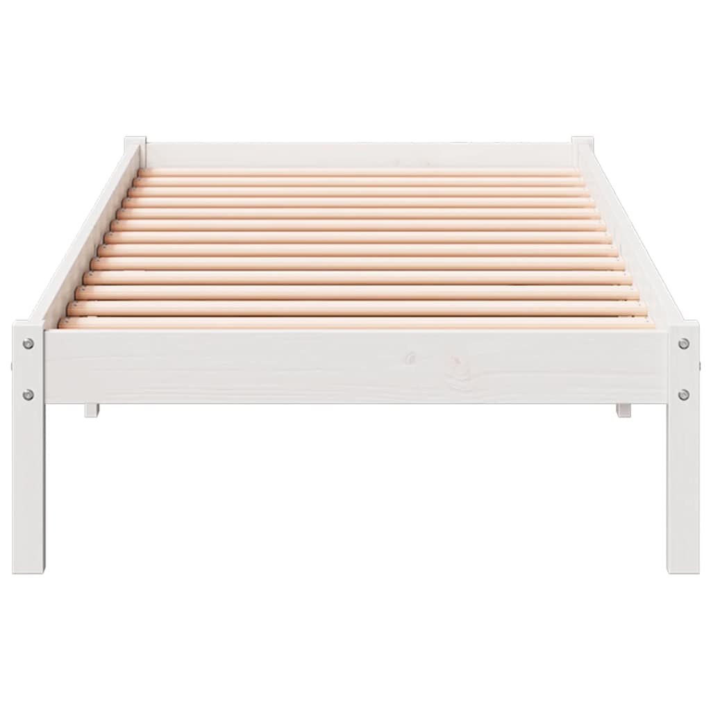 Cama extra longa sem colchão 160x220 cm pinho maciço branco