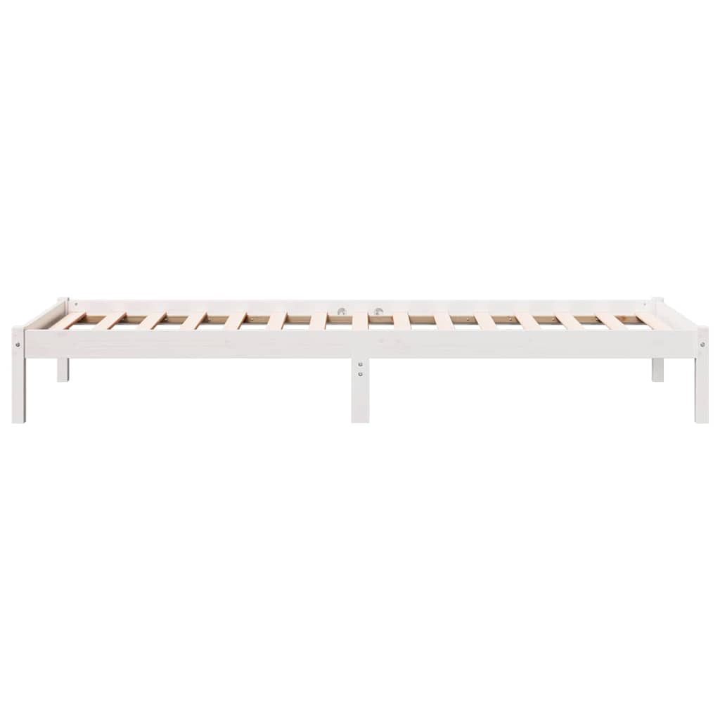 Cama extra longa sem colchão 160x220 cm pinho maciço branco