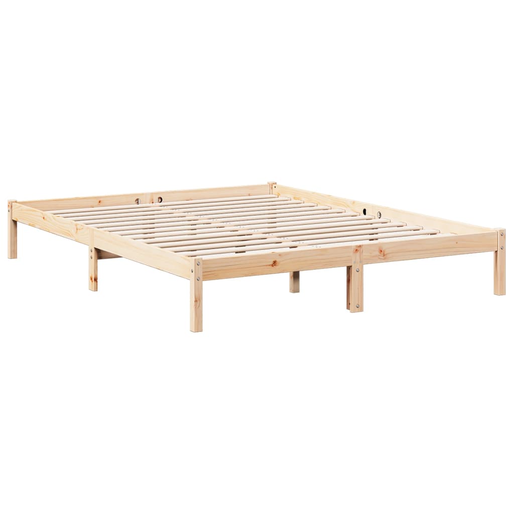 Cama extra longa sem colchão 160x220 cm pinho maciço branco