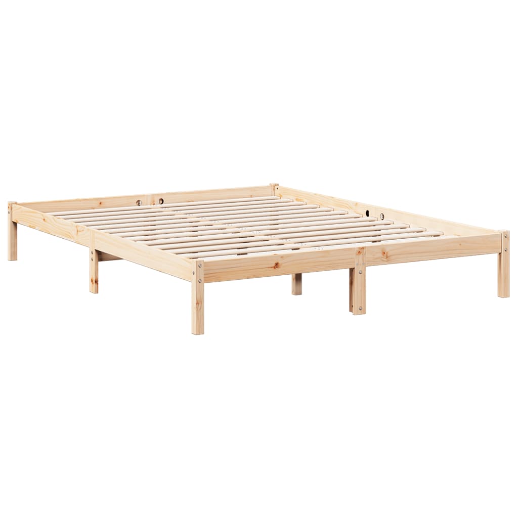 Cama extra longa sem colchão 160x220 cm pinho maciço branco
