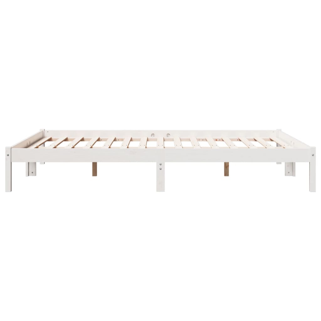Cama extra longa sem colchão 160x220 cm pinho maciço branco