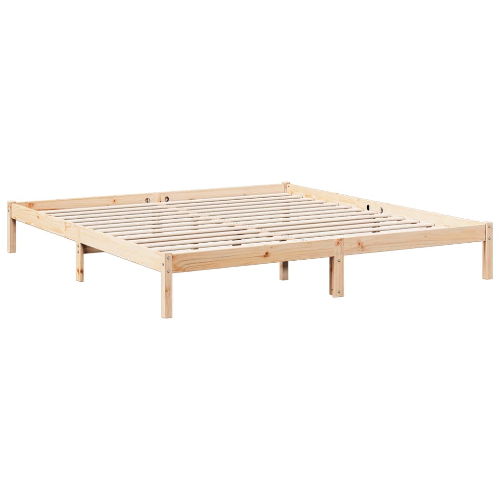 Cama extra longa sem colchão 160x220 cm pinho maciço branco