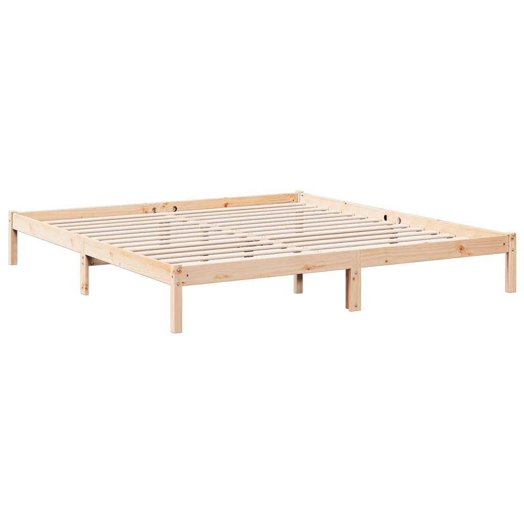Cama extra longa sem colchão 160x220 cm pinho maciço branco