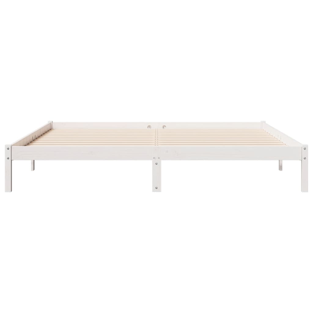 Cama extra longa sem colchão 160x220 cm pinho maciço branco