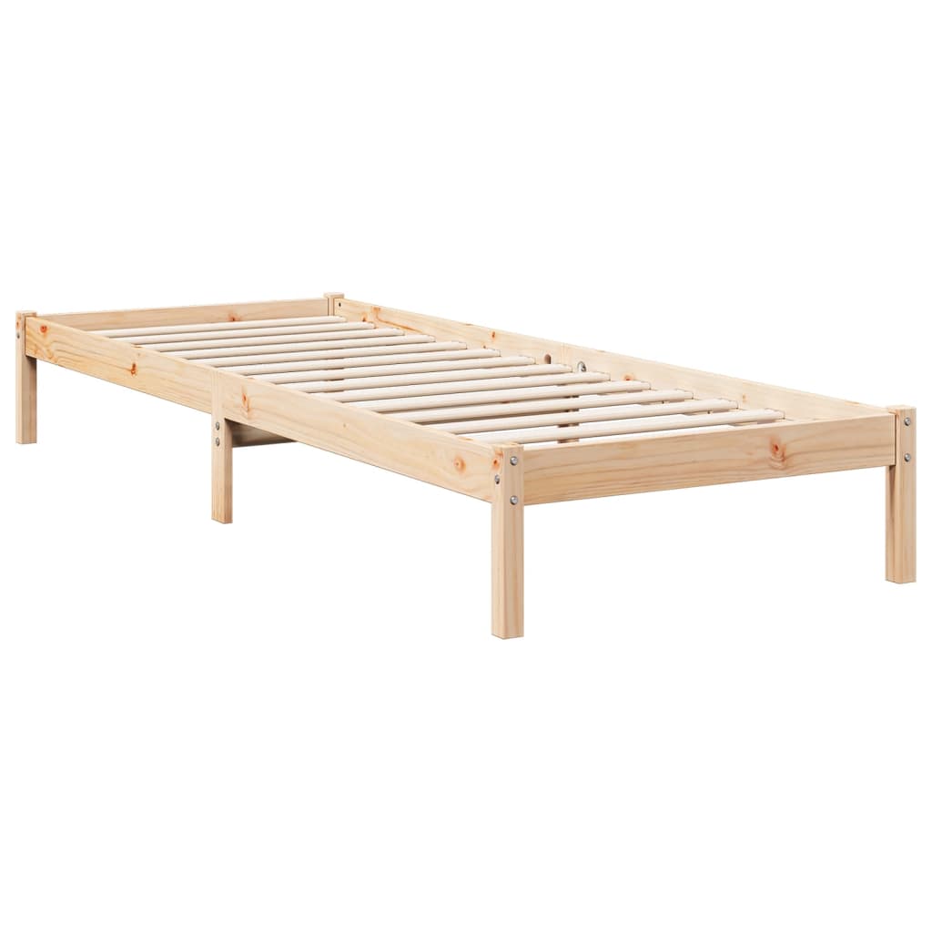 Cama extra longa sem colchão 160x220 cm pinho maciço branco