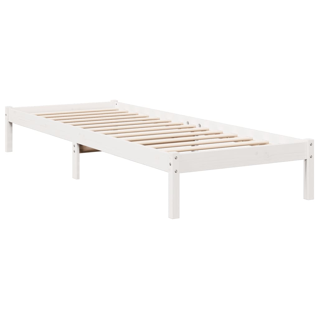 Cama extra longa sem colchão 160x220 cm pinho maciço branco