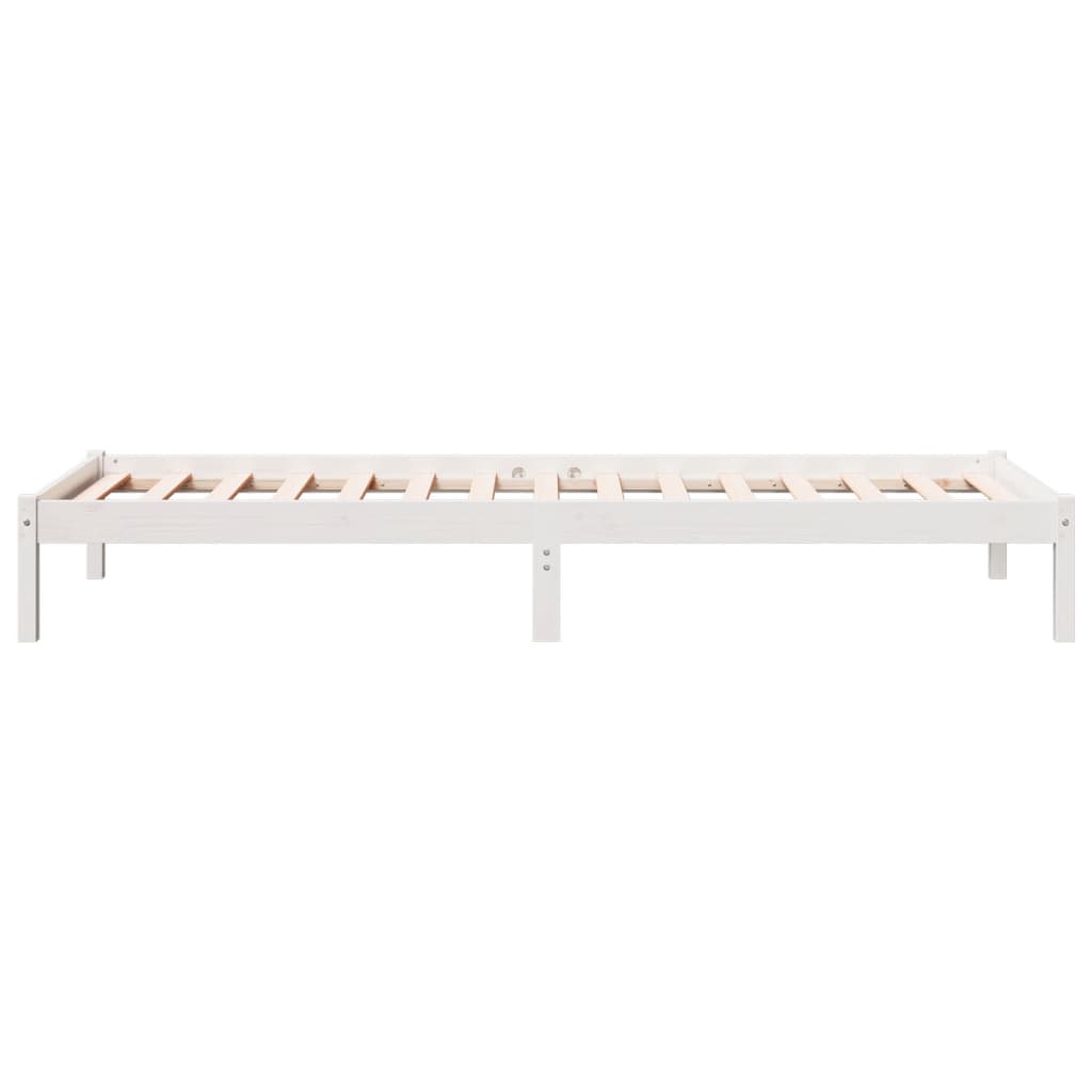 Cama extra longa sem colchão 160x220 cm pinho maciço branco