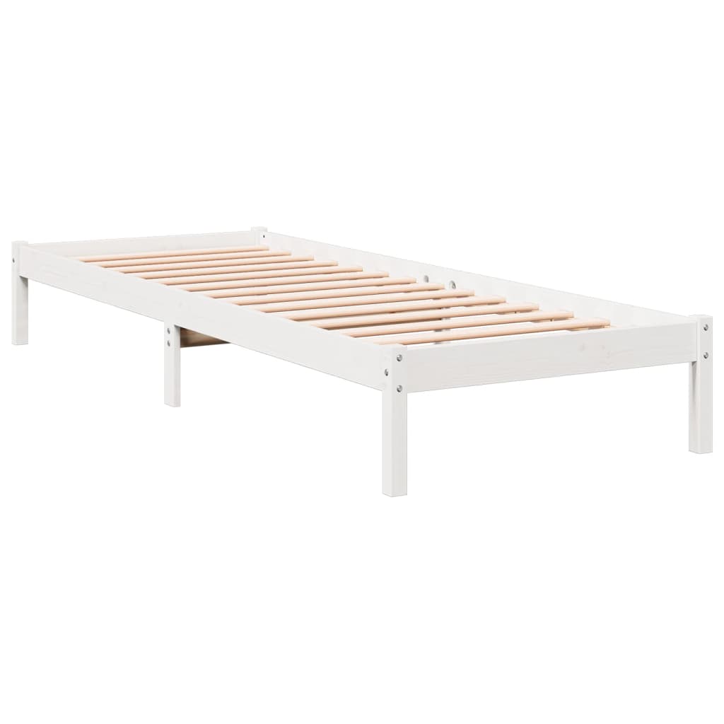 Cama extra longa sem colchão 160x220 cm pinho maciço branco
