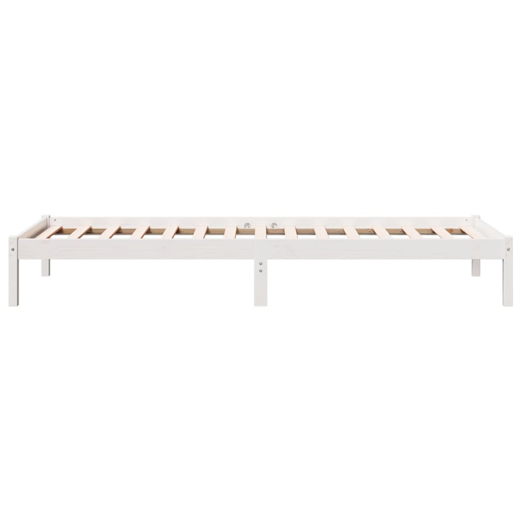 Cama extra longa sem colchão 160x220 cm pinho maciço branco