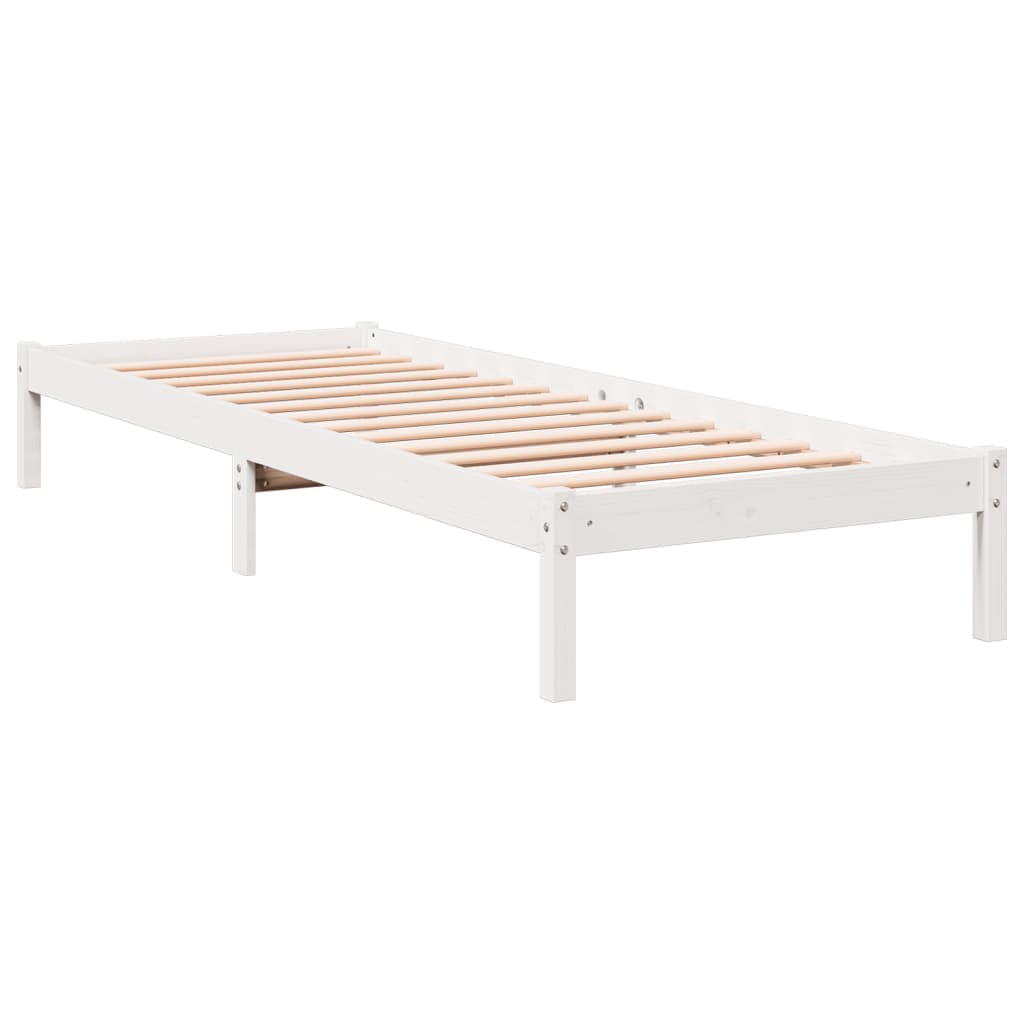 Cama extra longa sem colchão 160x220 cm pinho maciço branco