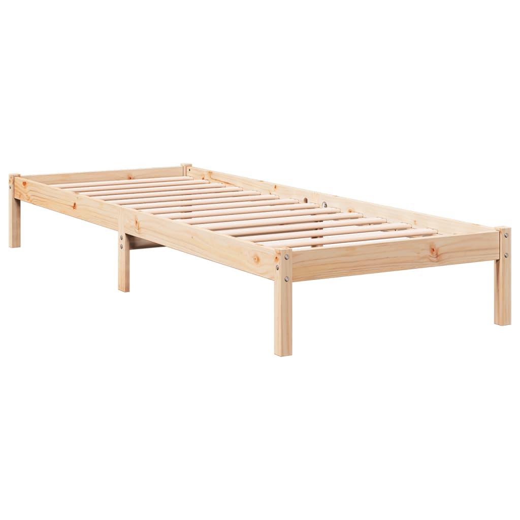 Cama extra longa sem colchão 160x220 cm pinho maciço branco