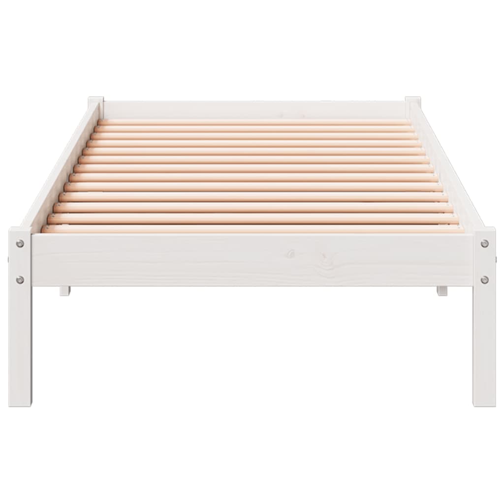 Cama extra longa sem colchão 160x220 cm pinho maciço branco