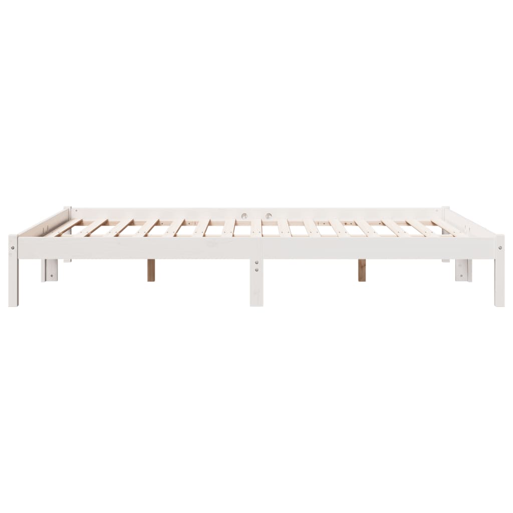 Cama extra longa sem colchão 160x220 cm pinho maciço branco