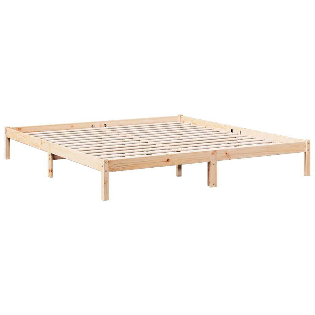 Cama extra longa sem colchão 160x220 cm pinho maciço branco