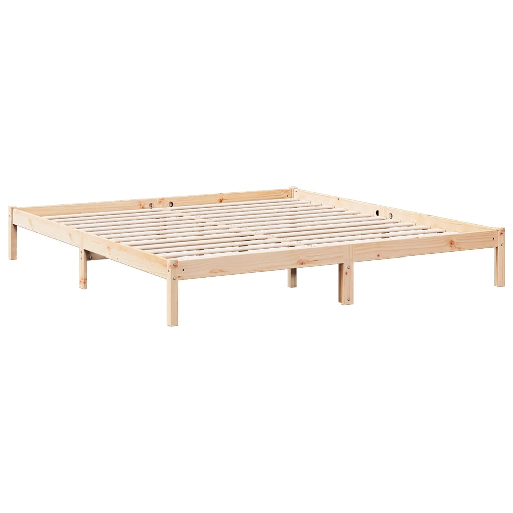 Cama extra longa sem colchão 160x220 cm pinho maciço branco