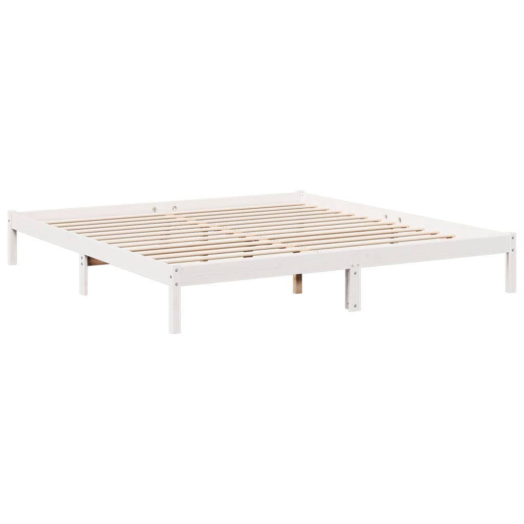 Cama extra longa sem colchão 160x220 cm pinho maciço branco