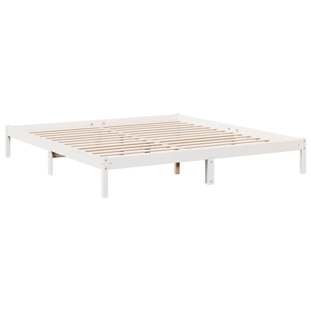 Cama extra longa sem colchão 160x220 cm pinho maciço branco