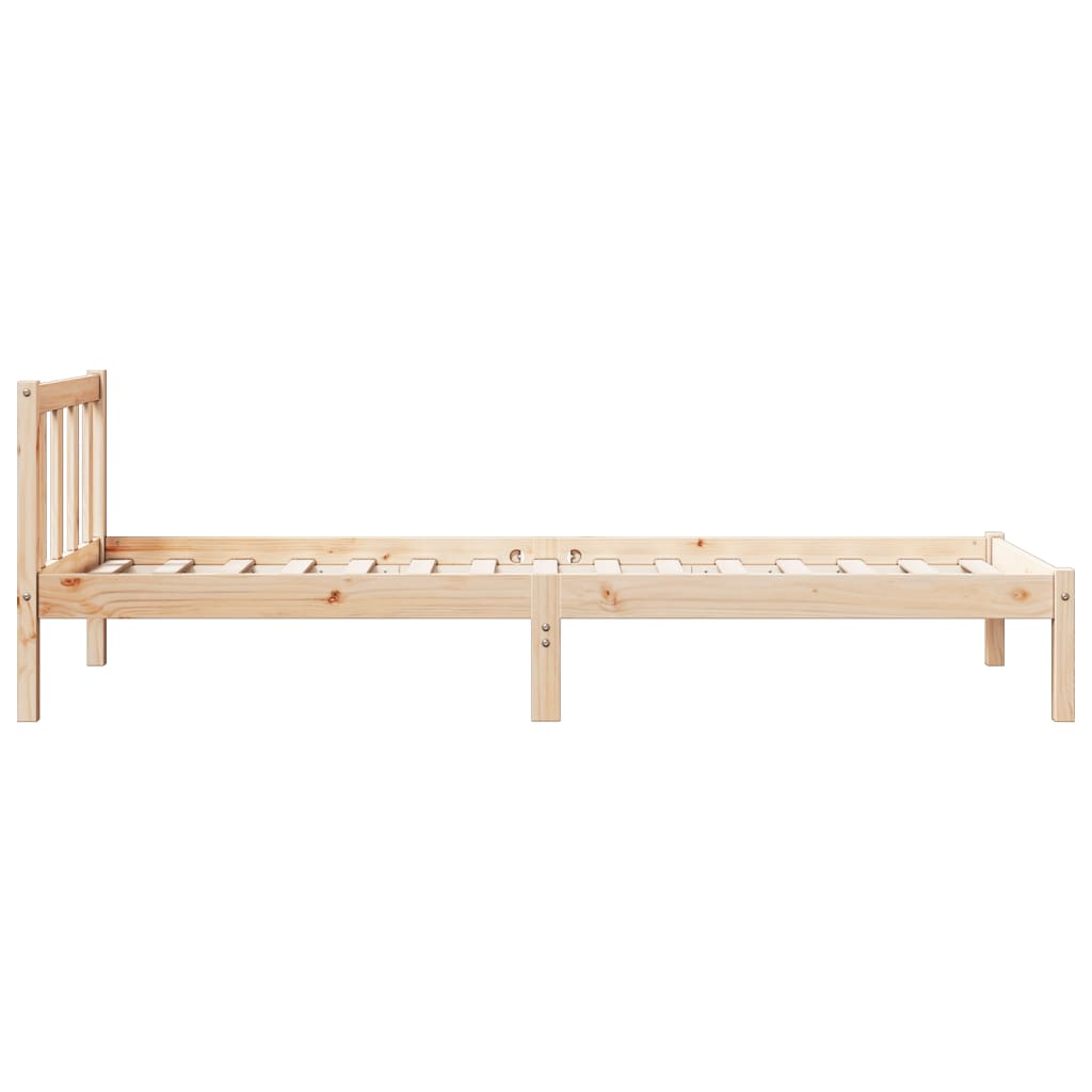 Cama extra longa sem colchão 140x210 cm pinho maciço branco